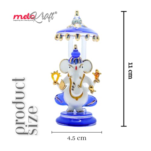 Metokraft Premium Quality Hand-made Borosil Lord Ganesha To Bless Your Car