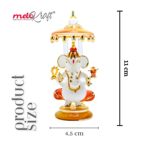 Metokraft Premium Quality Hand-made Borosil Lord Ganesha To Bless Your Car