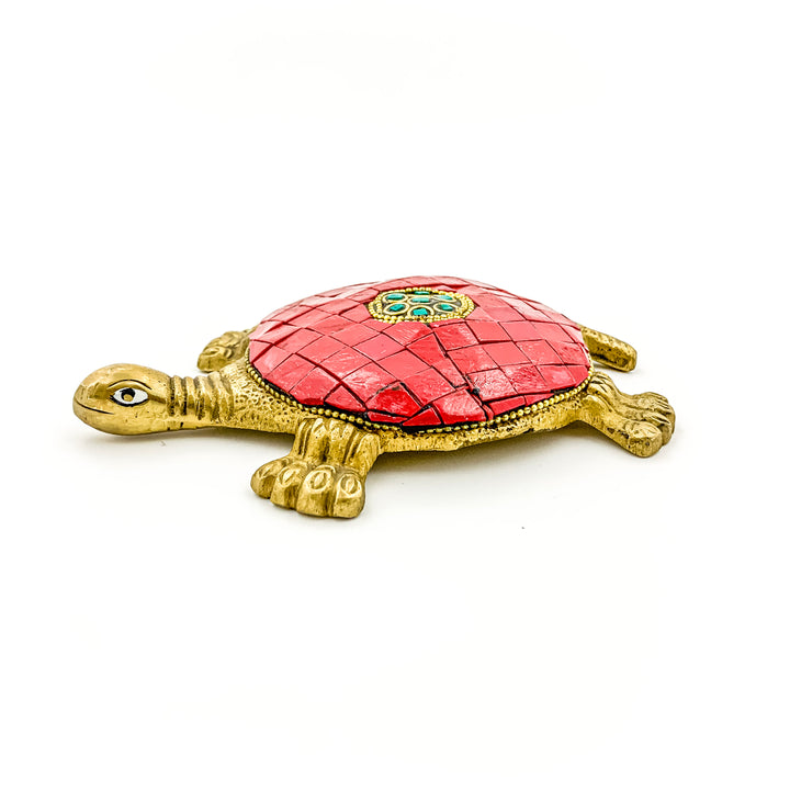 Metokraft Premium Quality Hand-made Brass Tortoise to decor your altar and puja Ghar