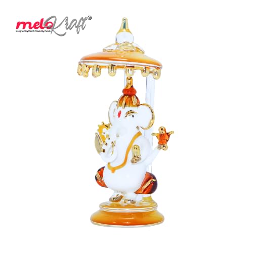 Metokraft Premium Quality Hand-made Borosil Lord Ganesha To Bless Your Car