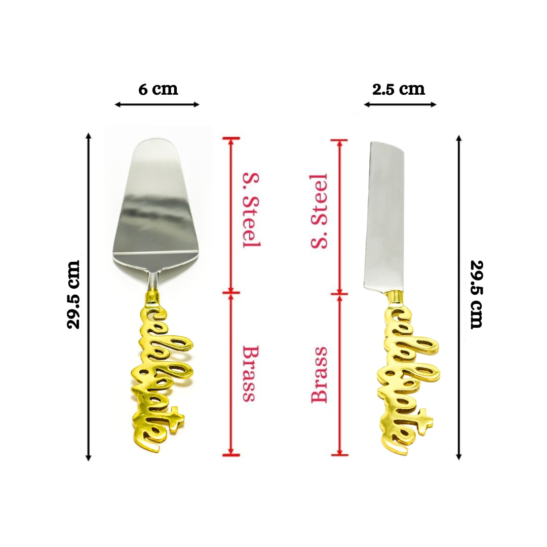 Metokraft Premium Quality Hand-made Food Safe Grade S.Steel Cutlery and Cake Server Sets With Knife Spatula to Enhance your Experience of Dinning and Serving with Elegance
