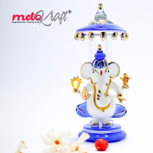 Metokraft Premium Quality Hand-made Borosil Lord Ganesha To Bless Your Car