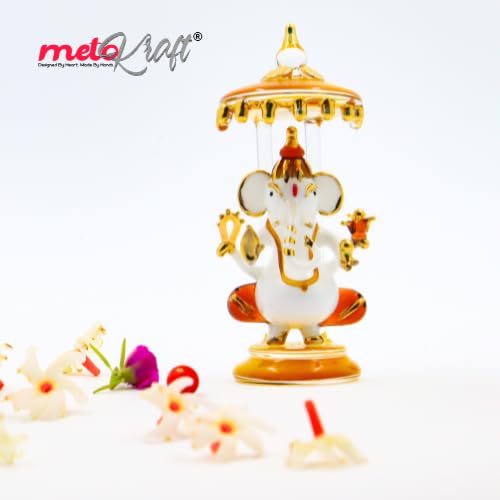 Metokraft Premium Quality Hand-made Borosil Lord Ganesha To Bless Your Car