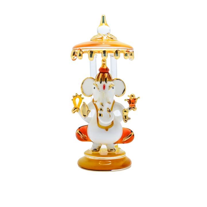 Metokraft Premium Quality Hand-made Borosil Lord Ganesha To Bless Your Car