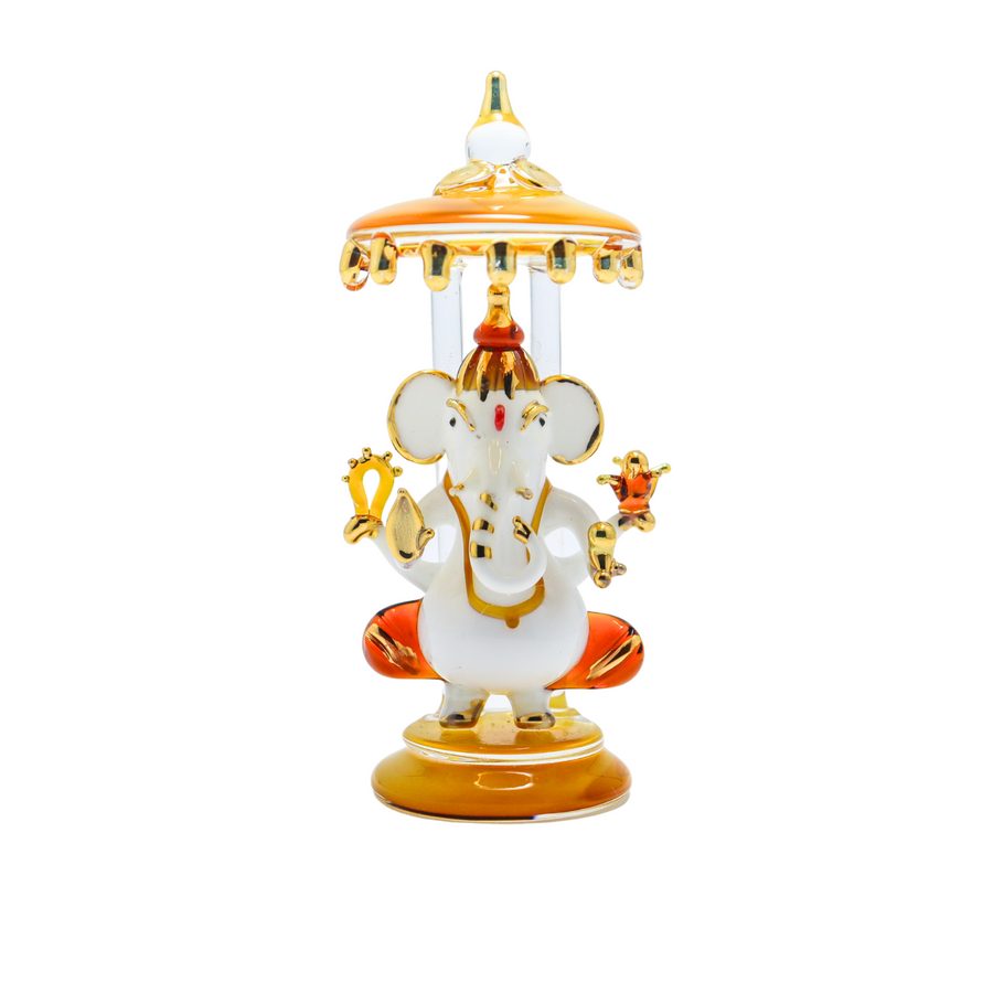 Metokraft Premium Quality Hand-made Borosil Lord Ganesha To Bless Your Car