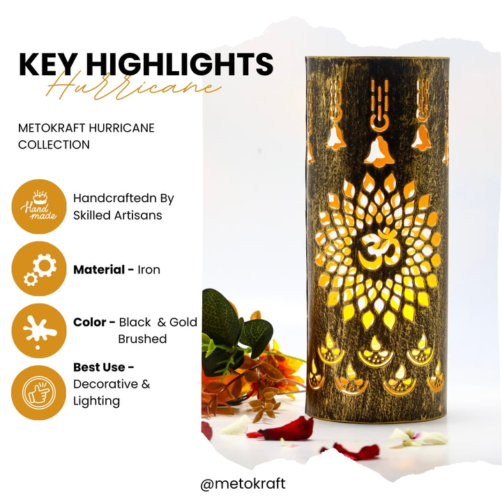 Metokraft Premium Quality Hand-made Iron Candle Hurricane Holders to Decorate your Home with Elegance