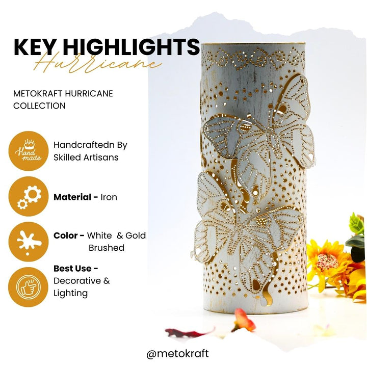 Metokraft Premium Quality Hand-made Iron Candle Hurricane Holders to Decorate your Home with Elegance