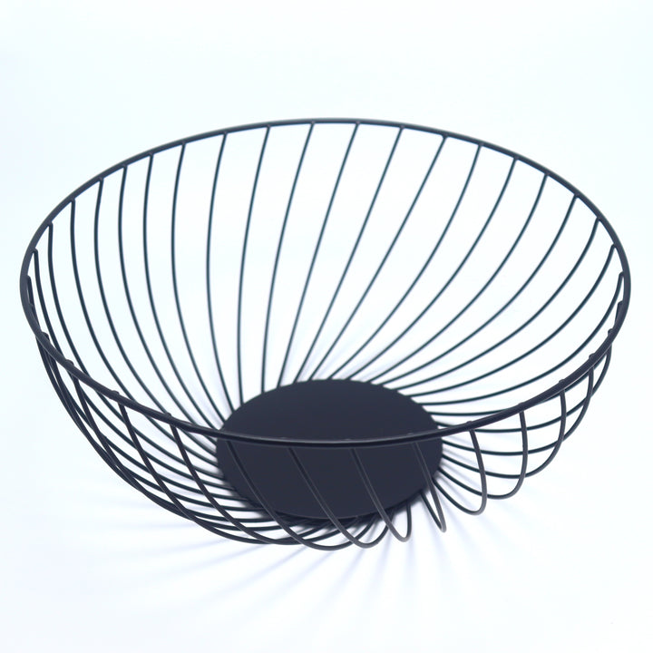 Iron Fruit Basket for Fresh Fruits, Vegetables, (Matte Black)