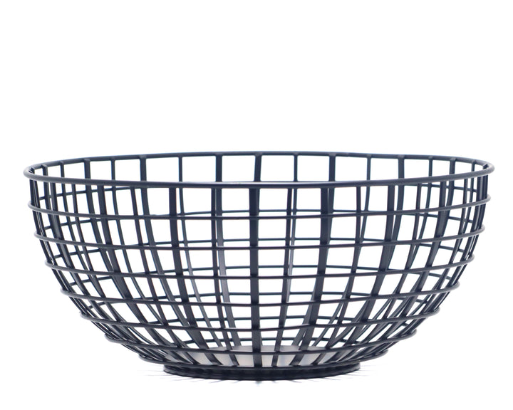 METOKRAFT - Iron Wire Basket for Fresh Fruits, Vegetables, (Matte Black)