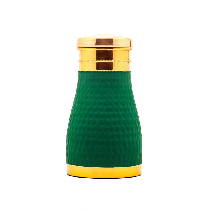 Metokraft Best Quality Copper Water Bottle in Green Velvet