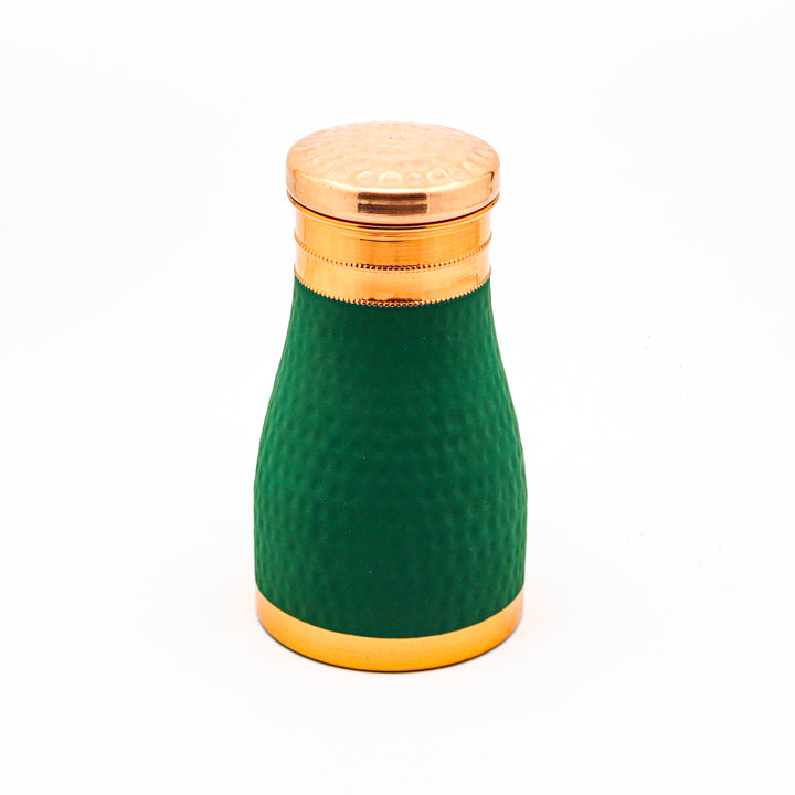 Metokraft Best Quality Copper Water Bottle in Green Velvet