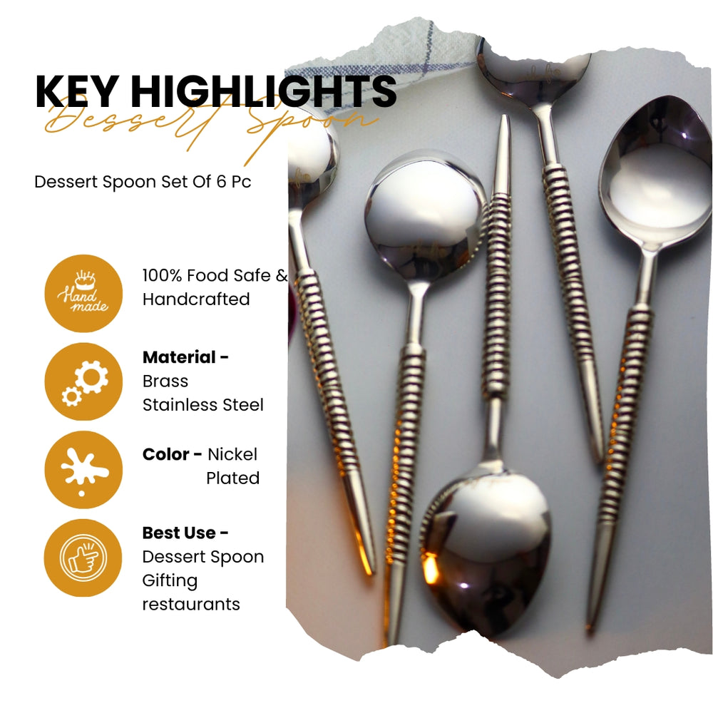 Metokraft Premium Quality Hand-made Food Safe Grade S.Steel Spoon Cutlery to Enhance your Dinning Experience