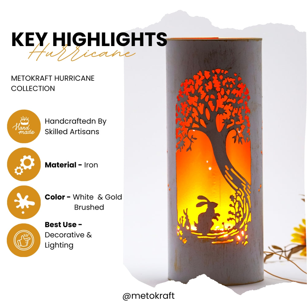 Metokraft Premium Quality Hand-made Iron Candle Hurricane Holders to Decorate your Home with Elegance