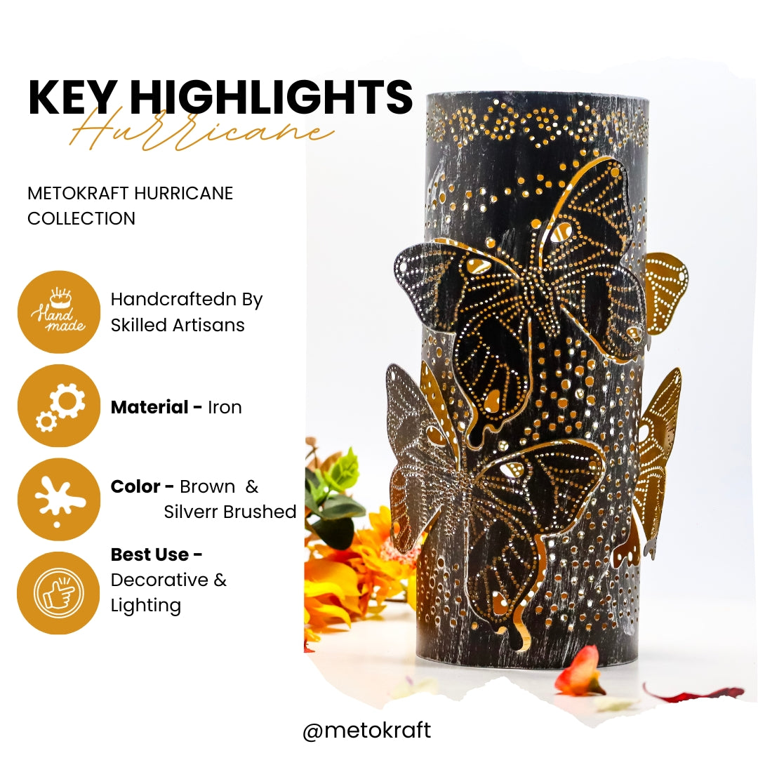 Metokraft Premium Quality Hand-made Iron Candle Hurricane Holders to Decorate your Home with Elegance