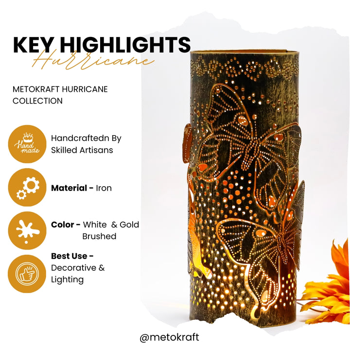 Metokraft Premium Quality Hand-made Iron Candle Hurricane Holders to Decorate your Home with Elegance